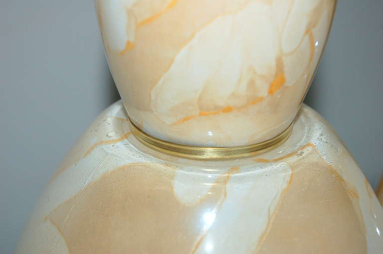 Orange Art Glass Table Lamps For Sale 2