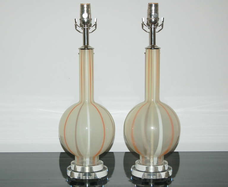 Mid-Century Modern Pink Murano Table Lamps For Sale