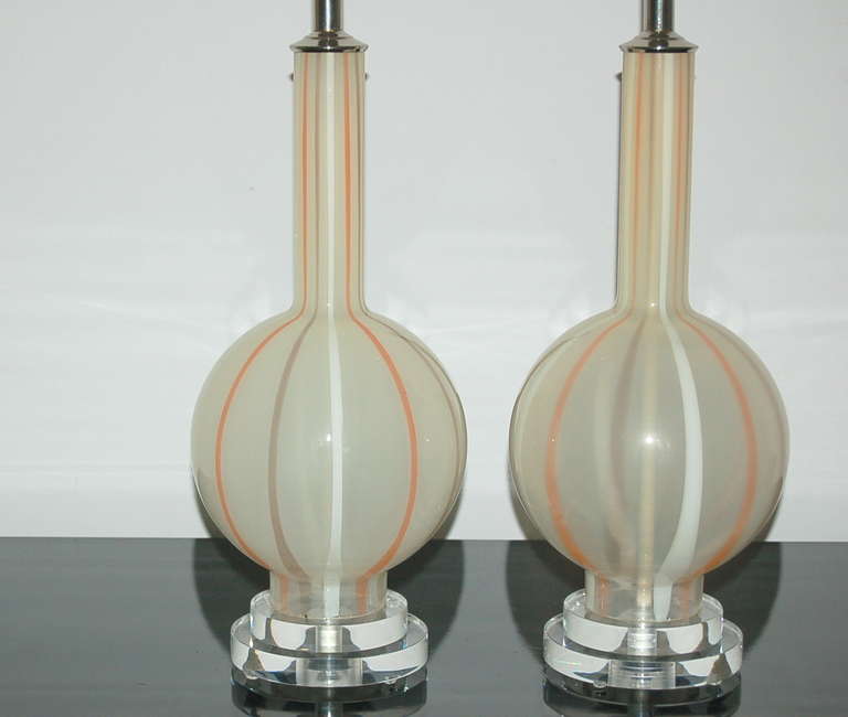 Pink Murano Table Lamps In Excellent Condition For Sale In Little Rock, AR