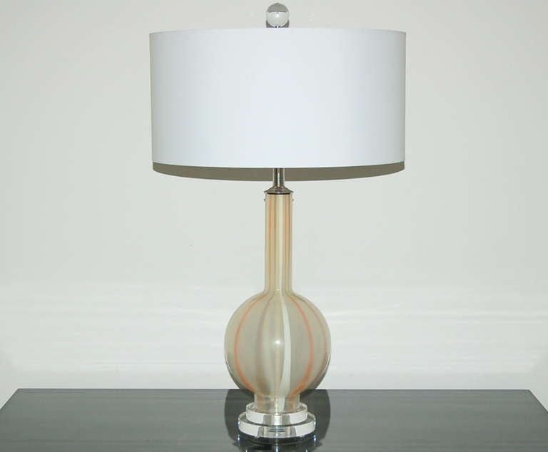 Italian Pink Murano Table Lamps For Sale