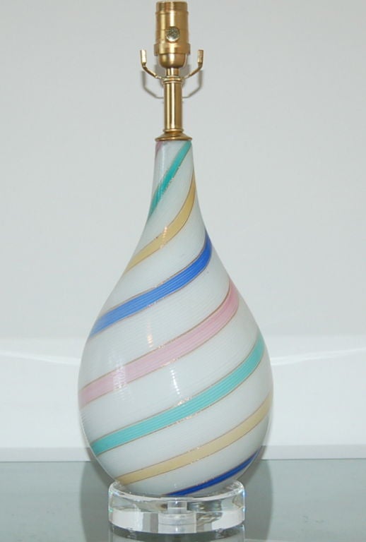 Mid-Century Modern Dino Martens - Rainbow Swirl Vintage Murano Lamp