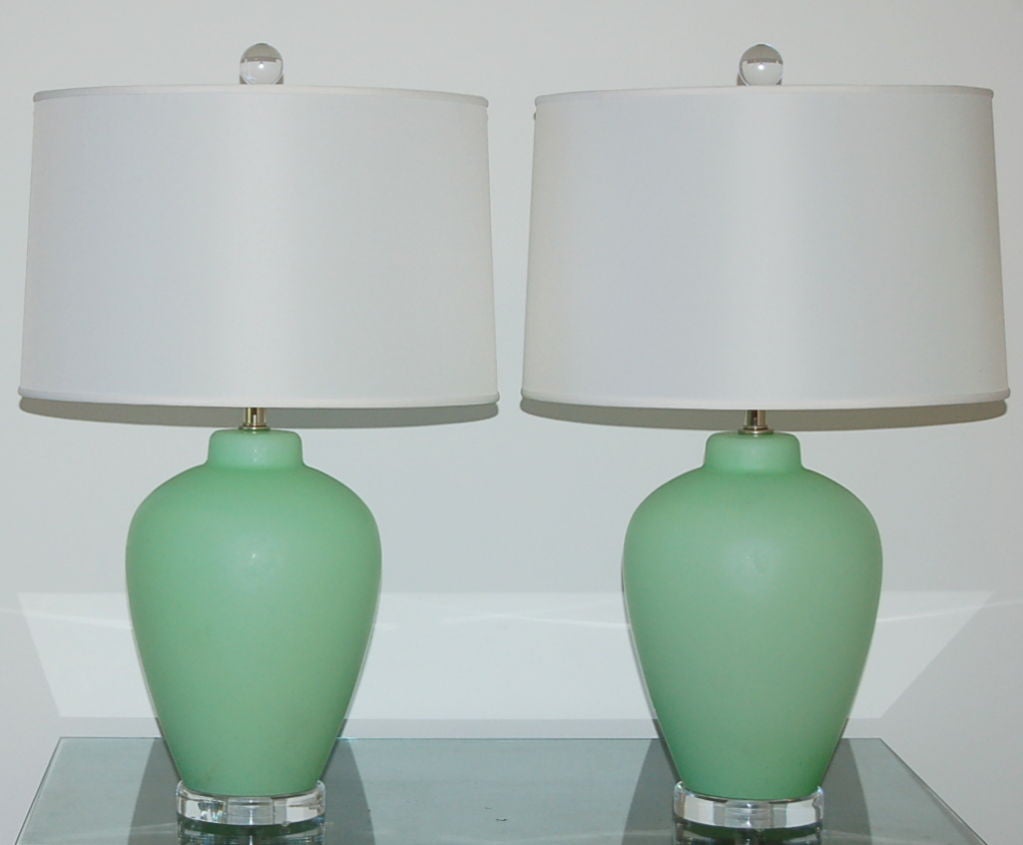 mint green lamps