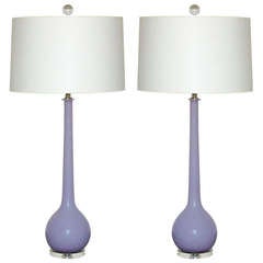Lavender Murano Table Lamps by Seguso