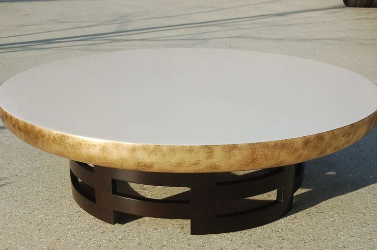 Gold Leaf Coffee Table by Muller and Barringer for Kittinger, 1948 For Sale