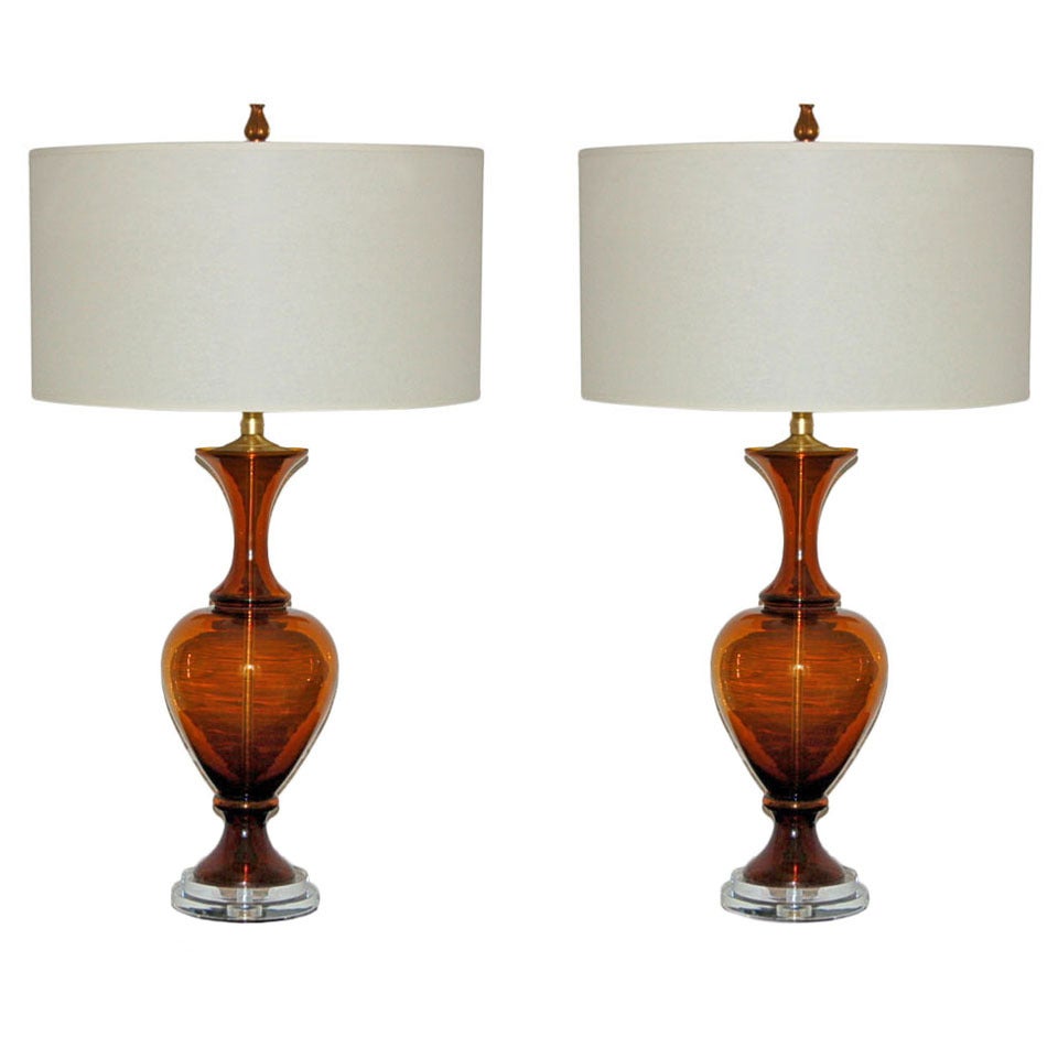 Pair of Vintage Murano Table Lamps by the Marbro Lamp Company For Sale