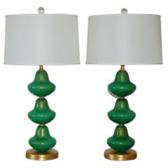 Pair of Vintage Murano Stacked Font Lamps