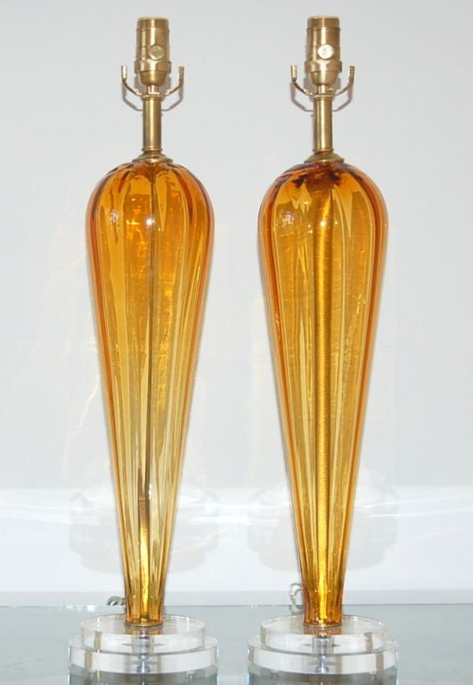 Butterscotch Murano Teardrop Lamps