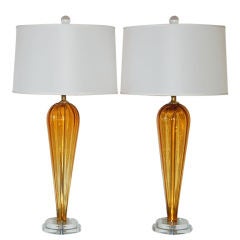 Butterscotch Murano Teardrop Lamps 1