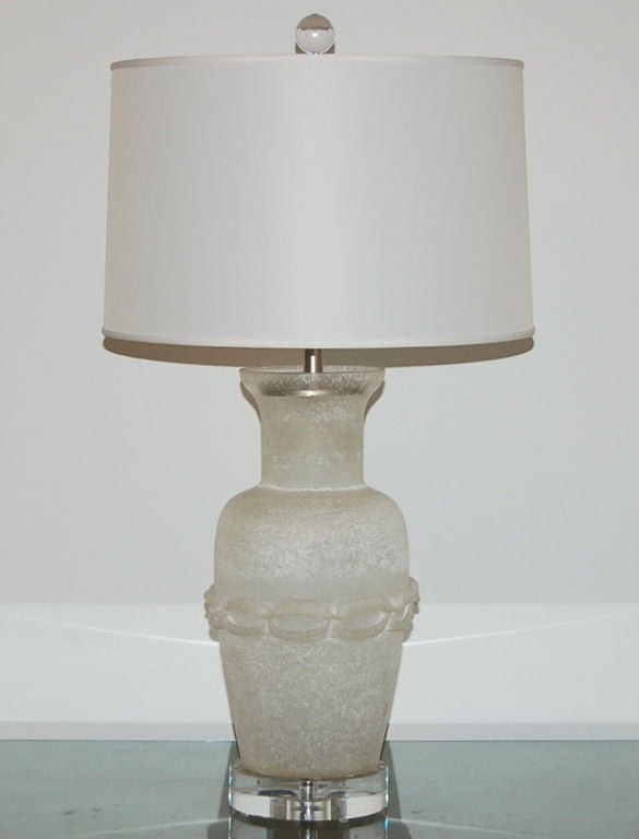 Italian Cendese Vintage Murano Lamp with Scavo Finish For Sale
