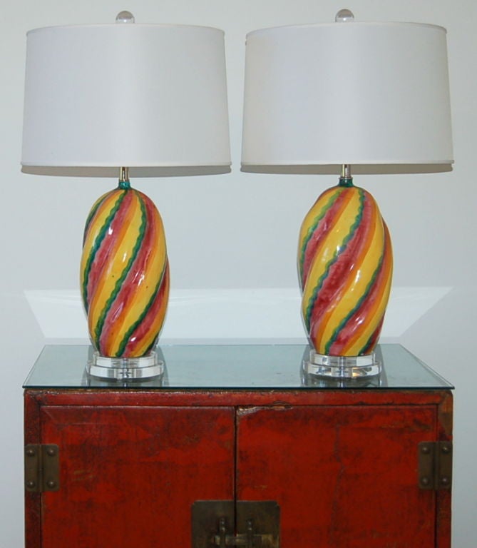 Colorful Italian Ceramic Lamps, 1960s For Sale 2
