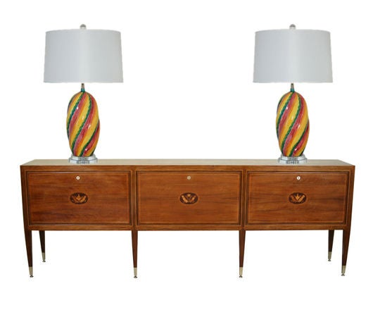 Colorful Italian Ceramic Lamps, 1960s For Sale 3