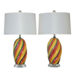 Colorful Italian Ceramic Lamps, 1960s 7