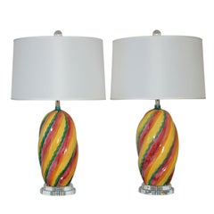 Colorful Italian Ceramic Lamps, 1960s