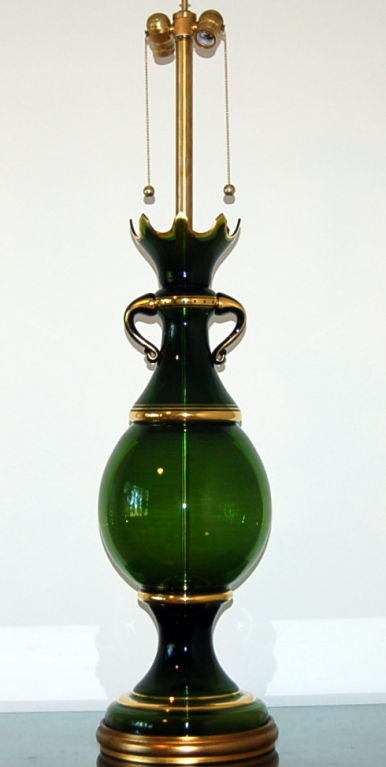 Green Murano Table Lamp by Marbro