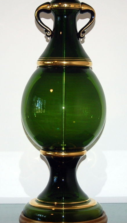 Green Murano Table Lamp by Marbro In Excellent Condition For Sale In Little Rock, AR