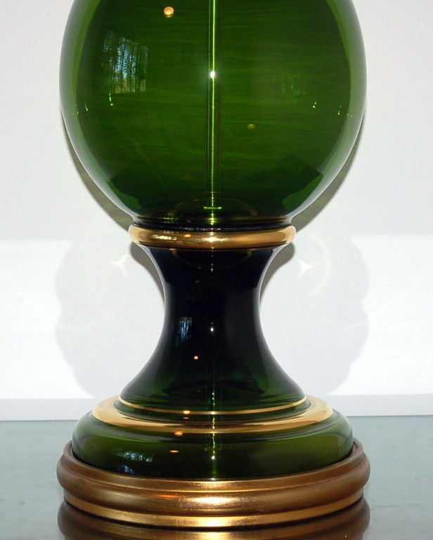Mid-20th Century Green Murano Table Lamp by Marbro For Sale