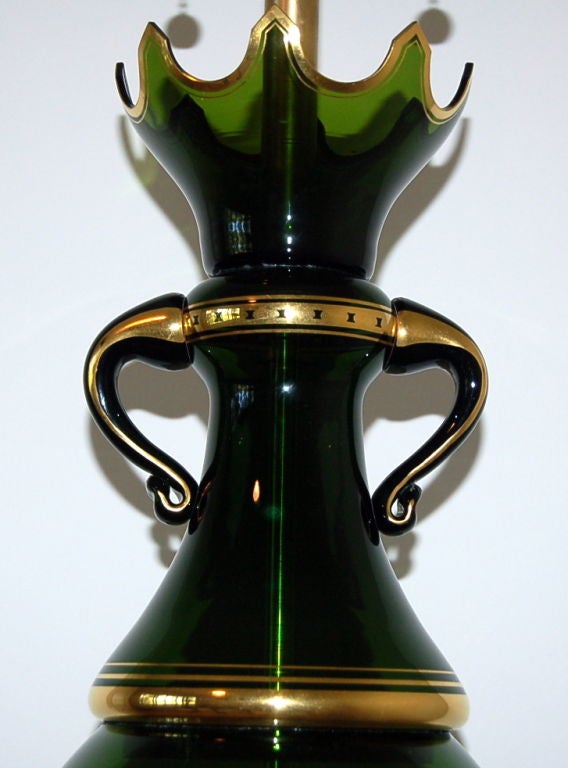 Murano Glass Green Murano Table Lamp by Marbro For Sale