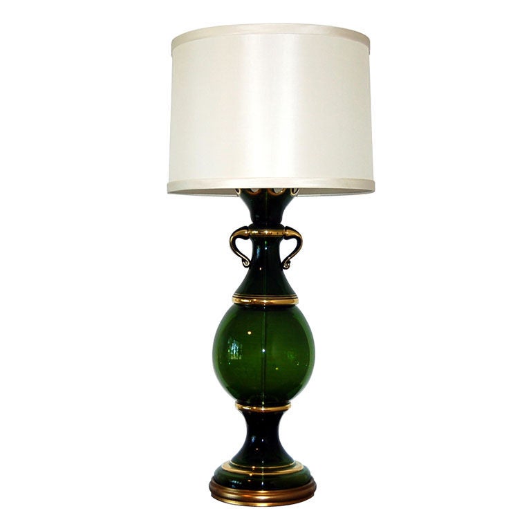Green Murano Table Lamp by Marbro For Sale