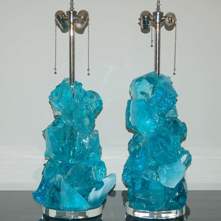 Pair of Rock Candy Lamps by Swank Lighting in Swimming Pool In Excellent Condition In Little Rock, AR