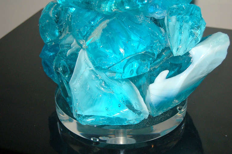 Pair of Rock Candy Lamps by Swank Lighting in Swimming Pool 3