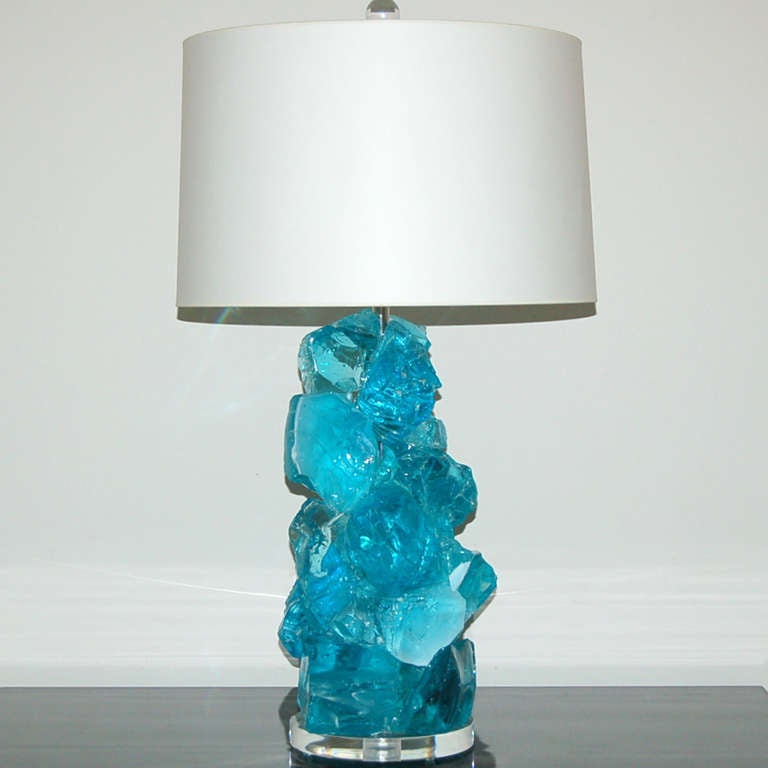 American Pair of Rock Candy Lamps by Swank Lighting in Swimming Pool