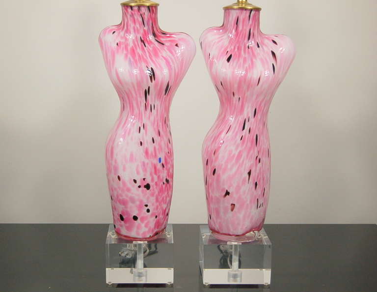 Italian Pink Lady Murano Venus De Milo Lamps