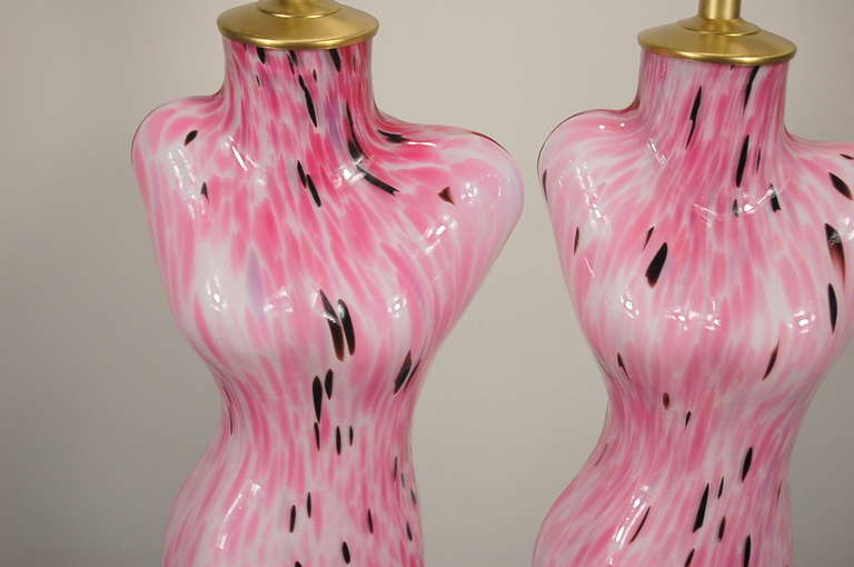 Pink Lady Murano Venus De Milo Lamps In Excellent Condition In Little Rock, AR