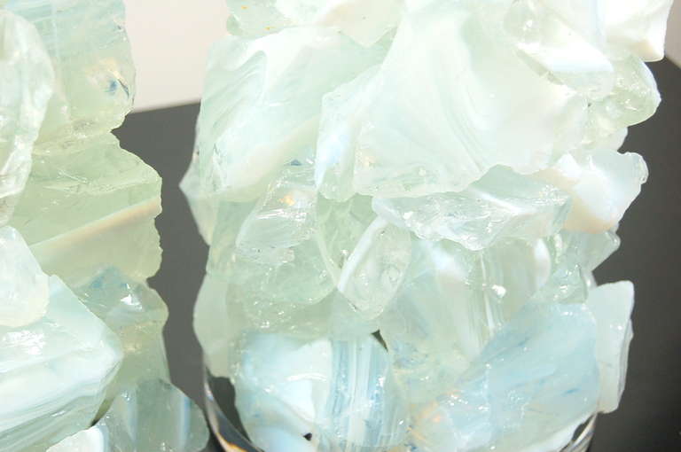 Rock Candy Lamps In White Opaline In Excellent Condition In Little Rock, AR