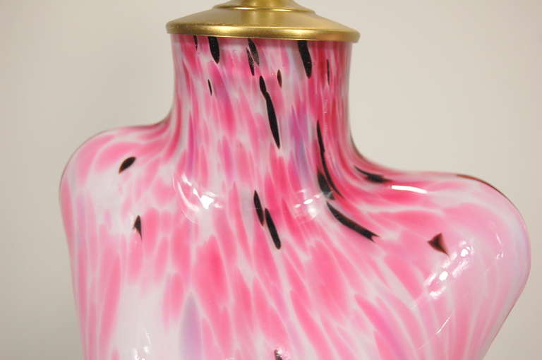 Lucite Pink Lady Murano Venus De Milo Lamps