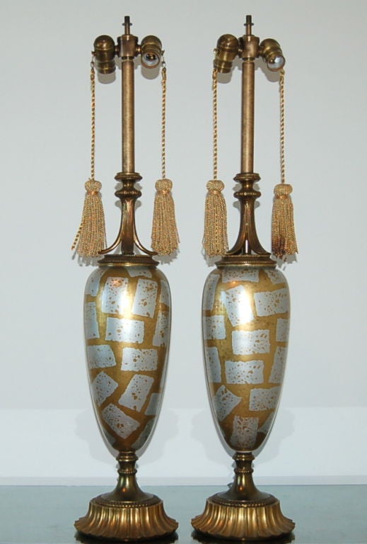Gold and Silver Glass Table Lamps