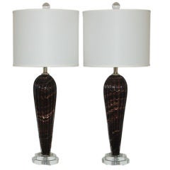Vintage Murano Lamps in Root Beer by A.V.E.M.