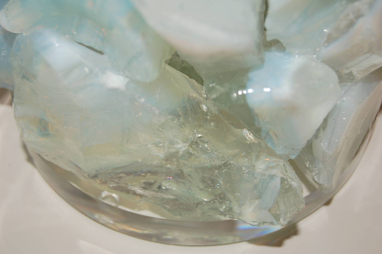 Art Glass White Opaline Rock Candy Lamps by Swank Lighting 