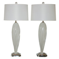White Pulegoso Wings by Seguso on Nickel Base