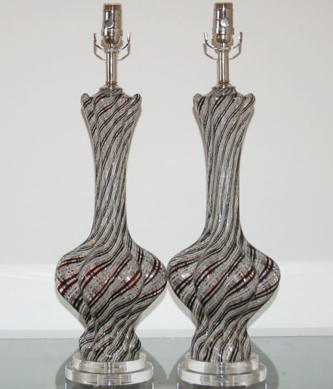 Dino Martens - Cloven Shaped Murano Lamps with Nickel Hardware