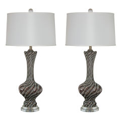 Dino Martens - Cloven Shaped Murano Lamps with Nickel Hardware