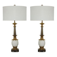 Pair of Stiffel Ostrich Egg Lamps from the 1950s