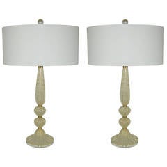 Gold Barovier and Toso Murano Table Lamps