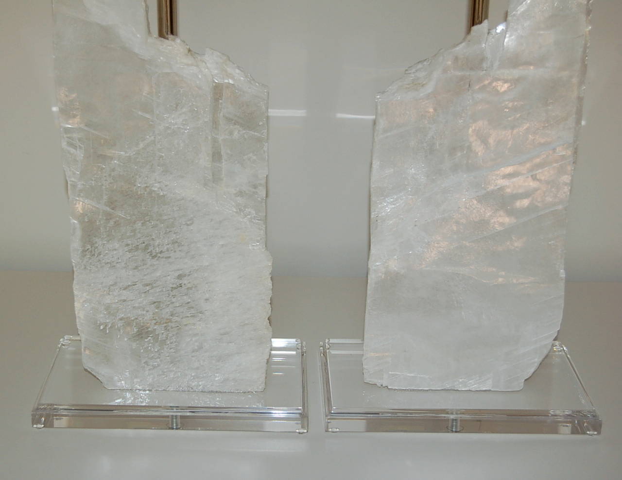 Bookend Pair of Selenite Table Lamps 2