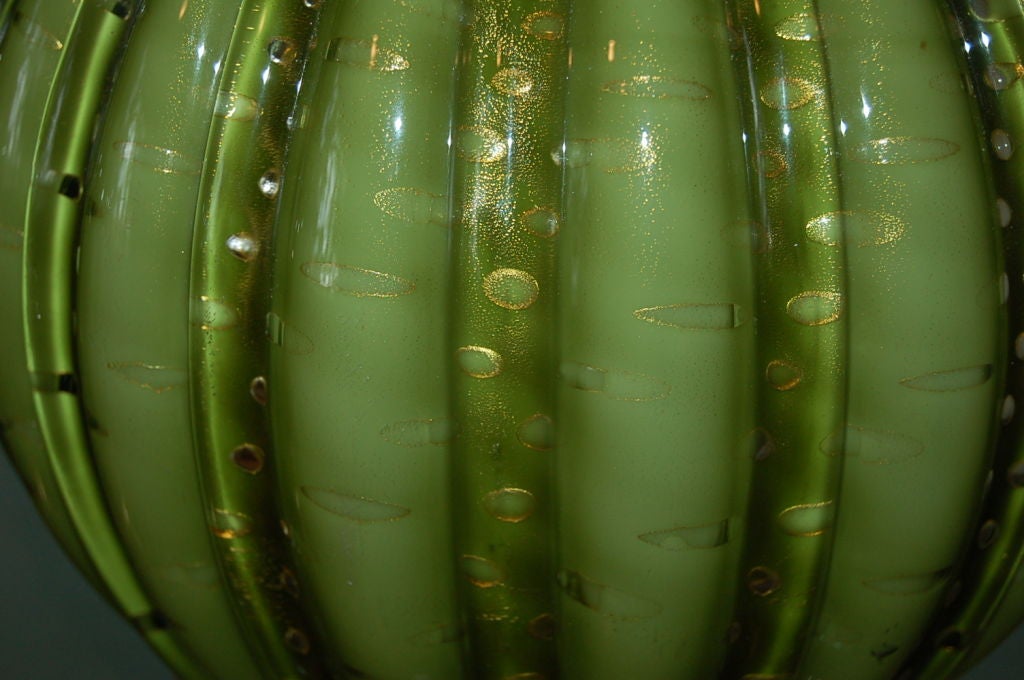 Vintage Green Stacked Murano Lamps by Barovier & Toso 1