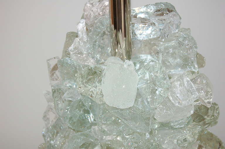 Contemporary Pair of Rock Candy Lamps in Ice by Swank Lighting