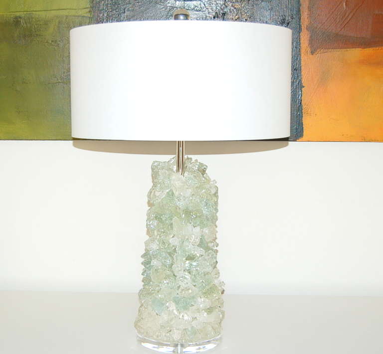 Pair of Rock Candy Lamps in Ice by Swank Lighting 4