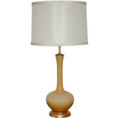 Swedish Glass Table Lamp in Creme Caramel by Marbro