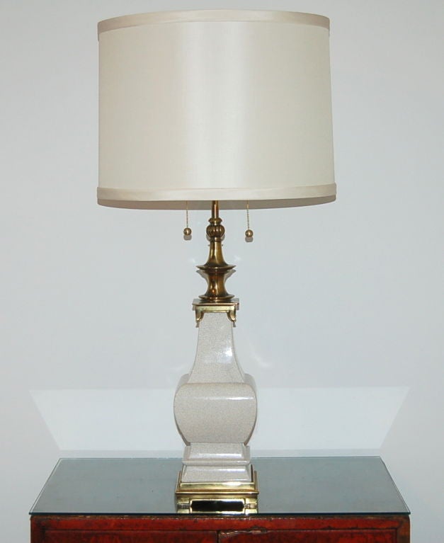 Mid-Century Modern Pair of Vintage Stiffel Crackle Glazed Lamps For Sale