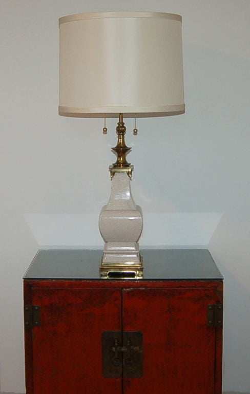 Pair of Vintage Stiffel Crackle Glazed Lamps For Sale 1