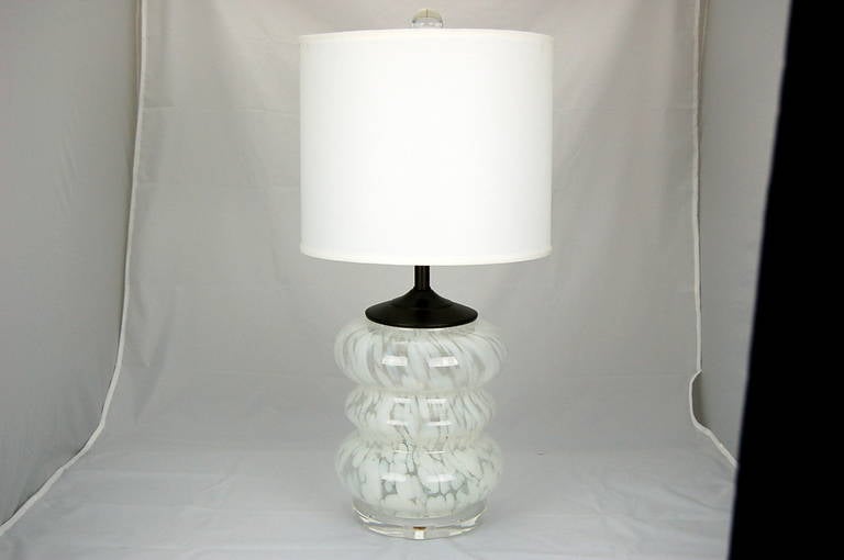 Pair of Vintage Murano, Three Tier Bedside Lamps