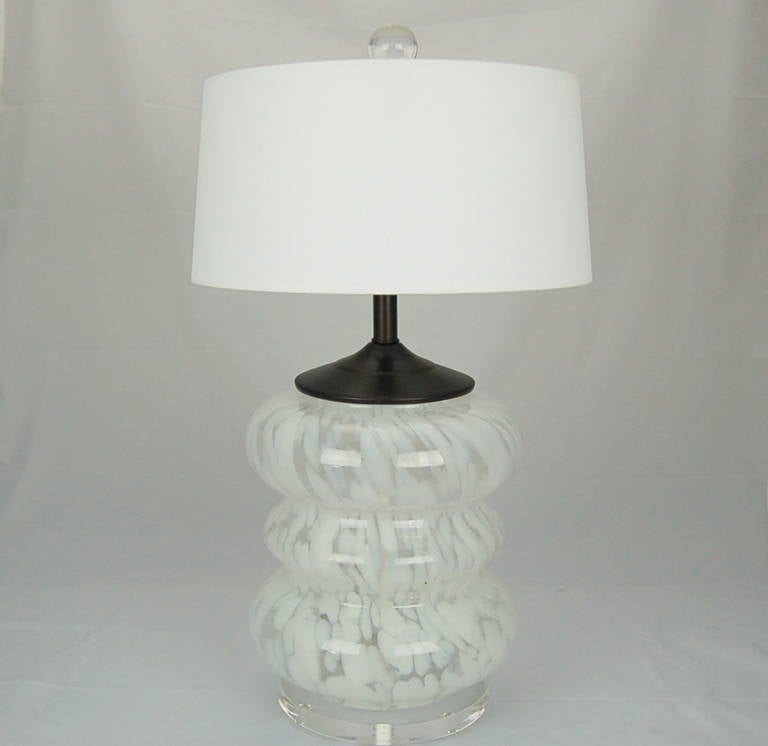 Pair of Vintage Murano, Three Tier Bedside Lamps For Sale 2