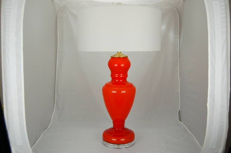 Red Orange Vintage Murano Lamps