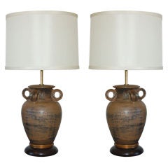 Monumental Vintage Pottery Lamps by The Marbro Company