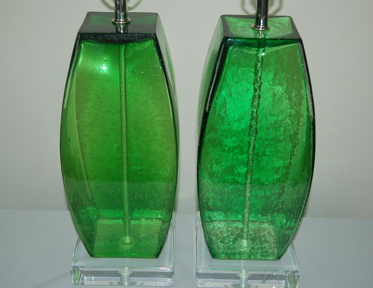 Green Art Glass Pulegoso Table Lamps For Sale 5