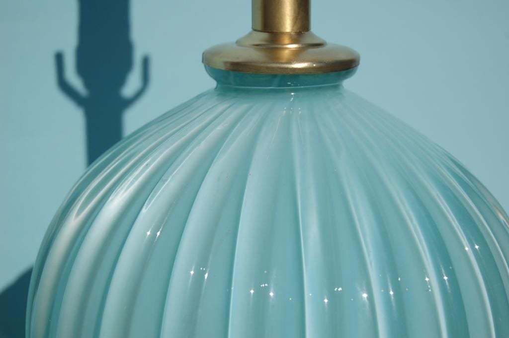 20th Century Vintage Blue Opaline Murano Lamp by Seguso